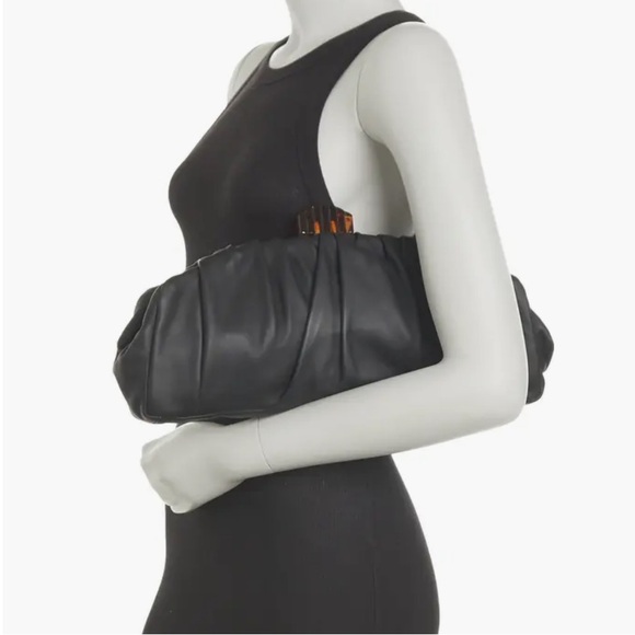Louise Et Cie Loni Leather Clutch Bag in Black. Retail $348 - Picture 3 of 13